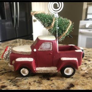 Vintage Style Christmas Red Truck , Photo Holder